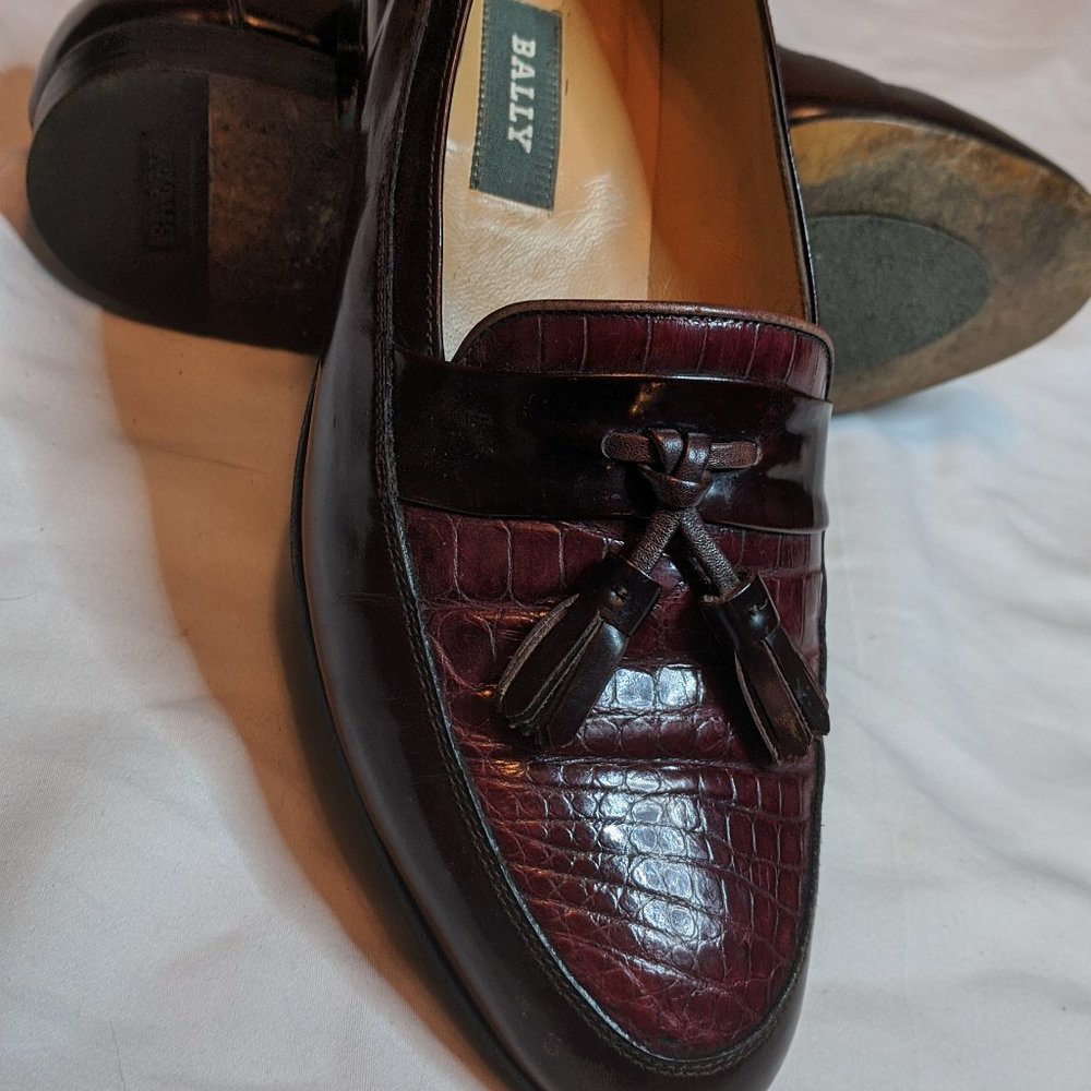 Bally Lucio Italian Crocodile Loafers